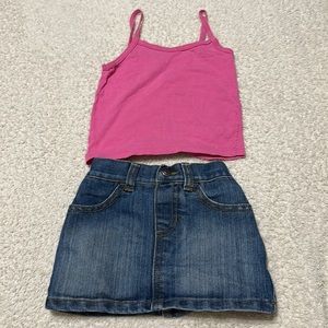 2T Girl Jean Skirt Outfit